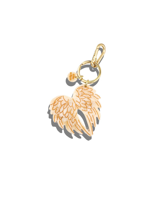 Hand-painted Angel Wings Bag Charm + Keychain | Eco-Friendly