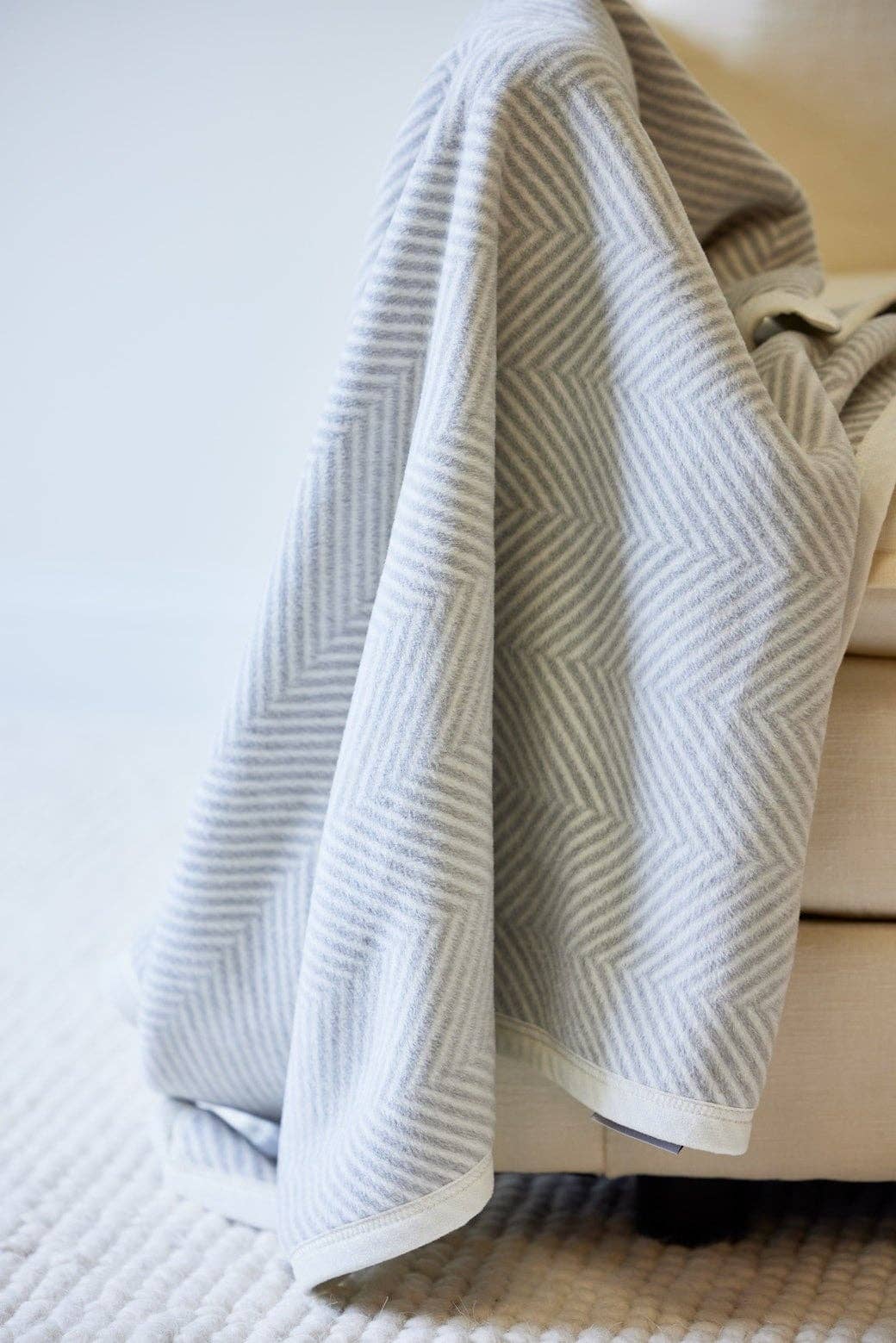 Chappy Wrap Harborview Herringbone Light Grey Blanket
