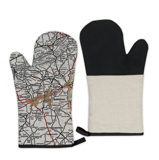 Bethlehem Pennsylvania Map Oven Mitt Oven Glove BBQ Glove