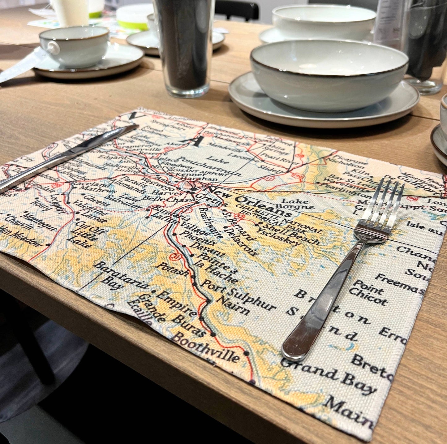 Bethlehem Pennsylvania Map Placemat Set of 4 Linen Placemats