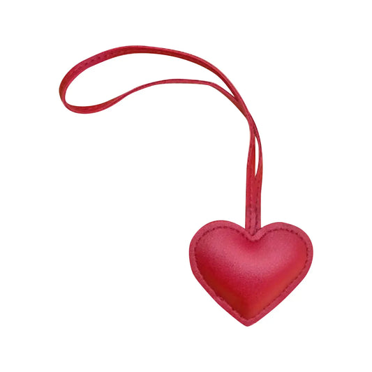 Red Faux Leather Heart Purse/Bag Charm