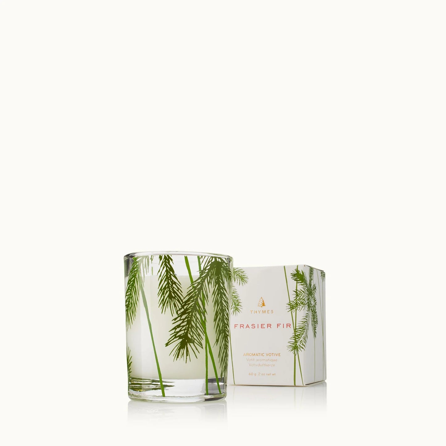 Thymes - Frasier Fir Votive Candle, Pine Needle Design