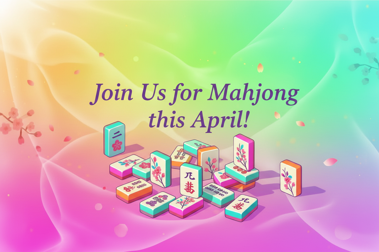 Vibrant Spring Mahjong April Banner